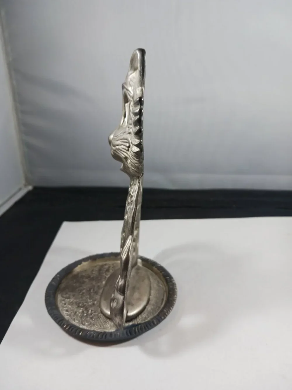 Vintage Silver-plated Cat / Kitty / Kitten Shaped Earring Holder and Dish